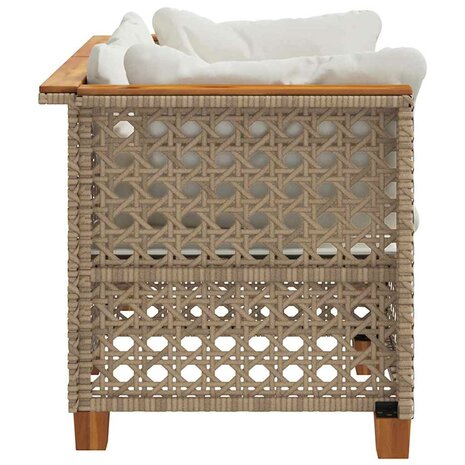 Tuinbanken 2 st met kussens poly rattan beige