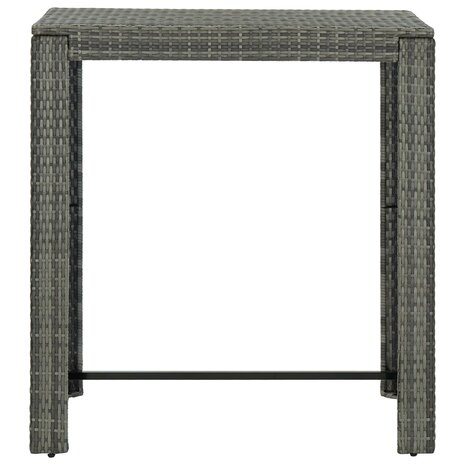 7-delige Tuinbarset met kussens poly rattan grijs