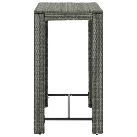 7-delige Tuinbarset met kussens poly rattan grijs