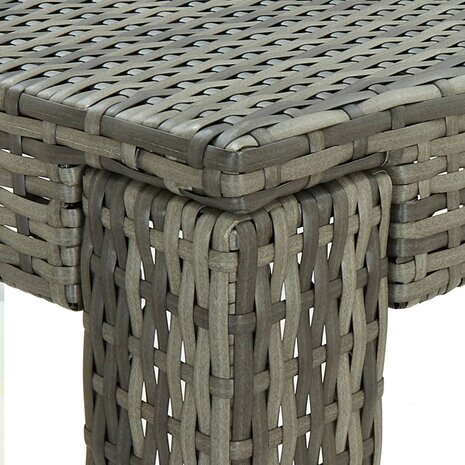 7-delige Tuinbarset met kussens poly rattan grijs