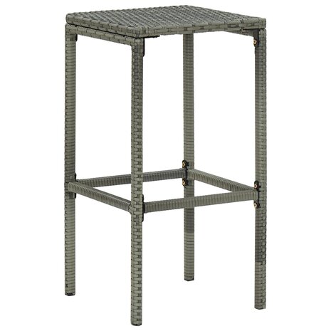 7-delige Tuinbarset met kussens poly rattan grijs