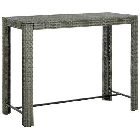 7-delige Tuinbarset met kussens poly rattan grijs