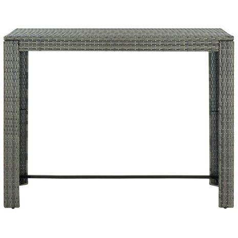 7-delige Tuinbarset met kussens poly rattan grijs