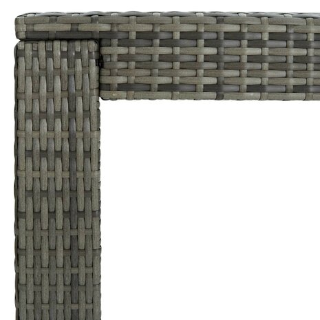 7-delige Tuinbarset met kussens poly rattan grijs