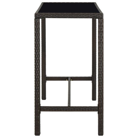7-delige Tuinbarset met kussens poly rattan bruin