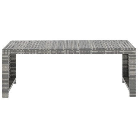 5-delige Loungeset met kussens poly rattan grijs