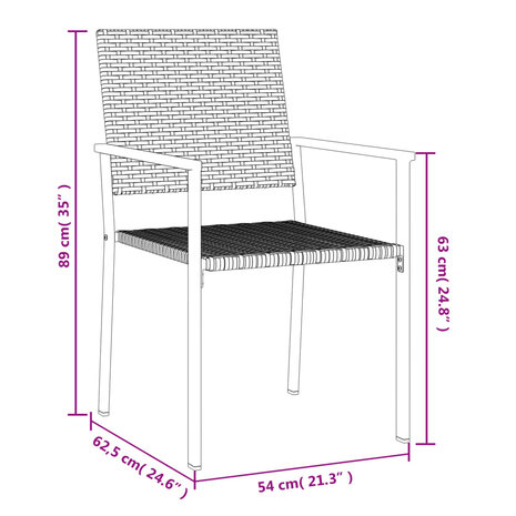 5-delige Tuinset poly rattan en staal