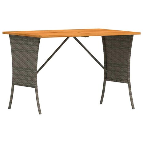 4-delige Tuinset met kussens poly rattan grijs