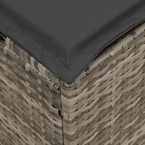 4-delige Tuinset met kussens poly rattan grijs