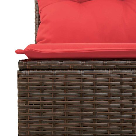 4-delige Loungeset met kussens poly rattan bruin