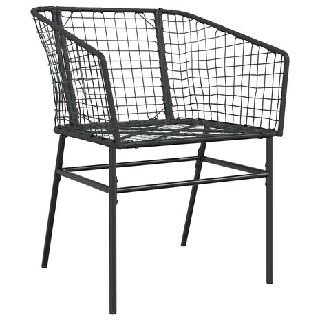 5-delige Tuinset poly rattan glas zwart
