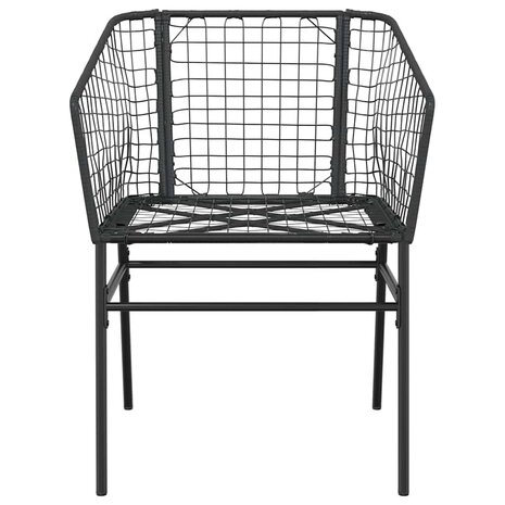 5-delige Tuinset poly rattan glas zwart