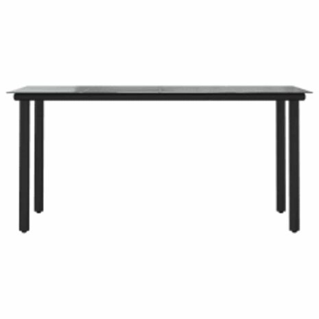 5-delige Tuinset poly rattan glas zwart