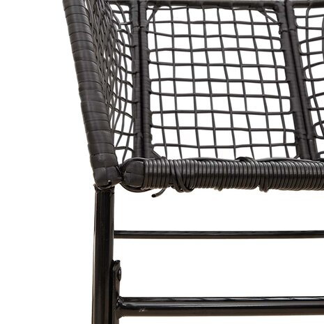 5-delige Tuinset poly rattan glas zwart