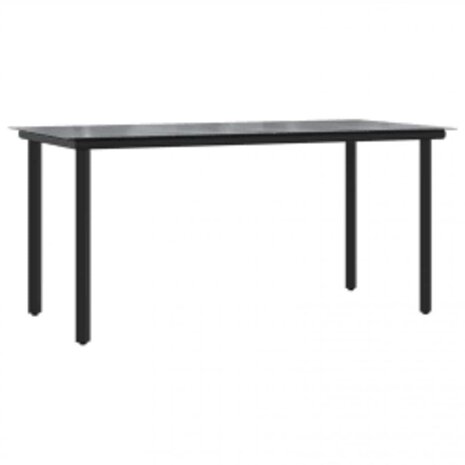5-delige Tuinset poly rattan glas bruin
