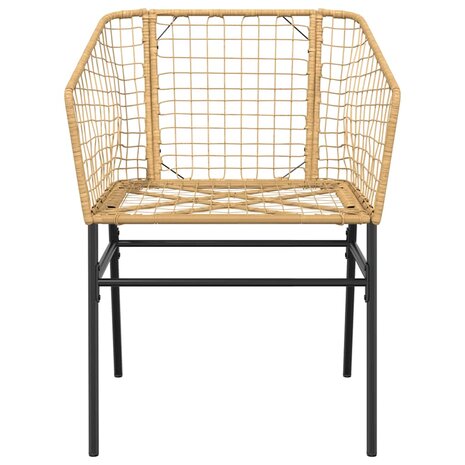 5-delige Tuinset poly rattan glas bruin