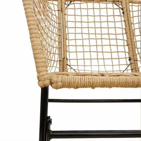 5-delige Tuinset poly rattan glas bruin