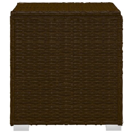 3-delige Ligbeddenset met theetafel poly rattan bruin