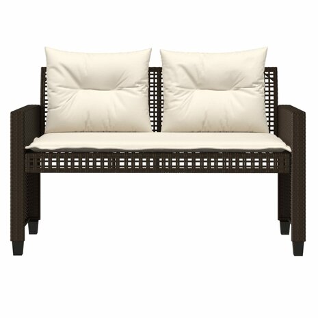 4-delige Loungeset met kussens poly rattan bruin