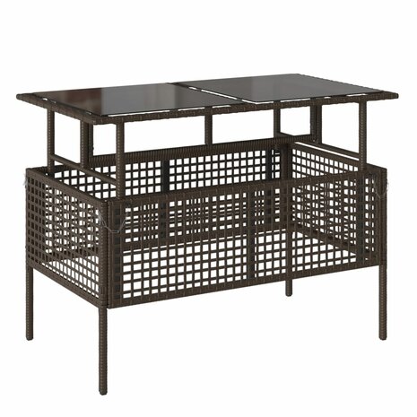 4-delige Loungeset met kussens poly rattan bruin