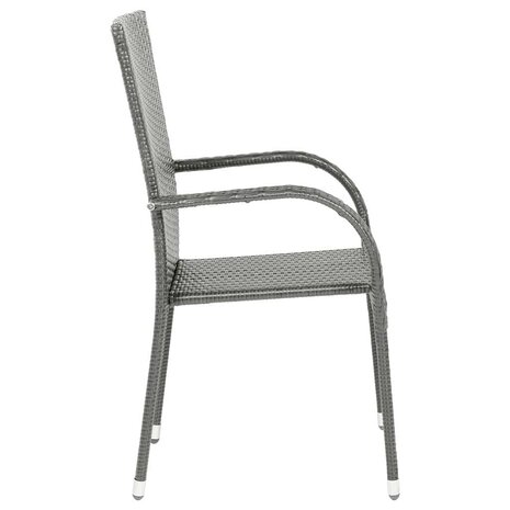 Tuinstoelen stapelbaar 4 st poly rattan grijs