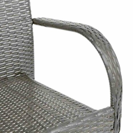 Tuinstoelen stapelbaar 4 st poly rattan grijs