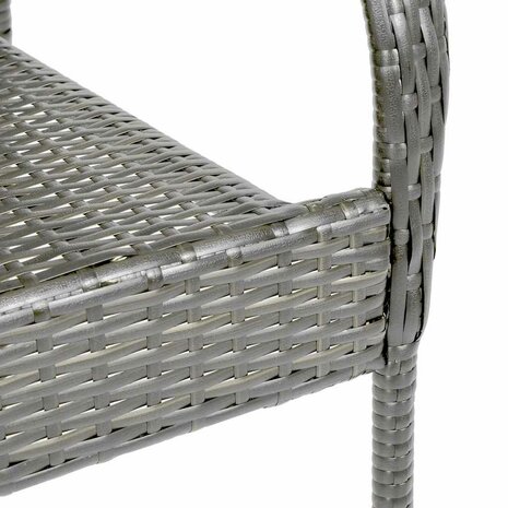 Tuinstoelen stapelbaar 4 st poly rattan grijs