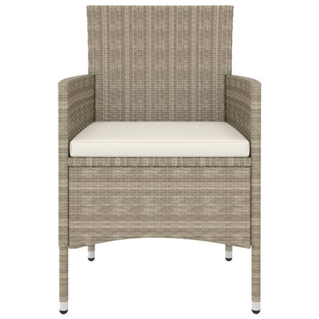 4-delige Tuinstoelen- en voetenbankenset poly rattan beige