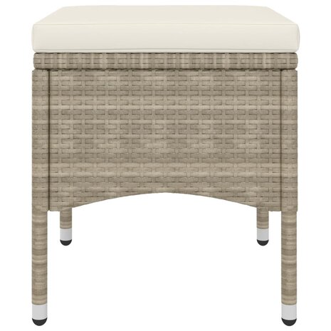 4-delige Tuinstoelen- en voetenbankenset poly rattan beige