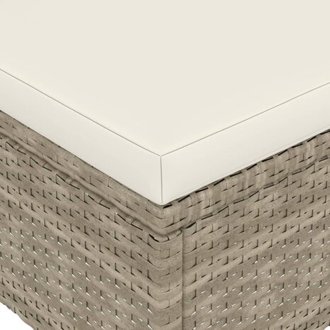 4-delige Tuinstoelen- en voetenbankenset poly rattan beige