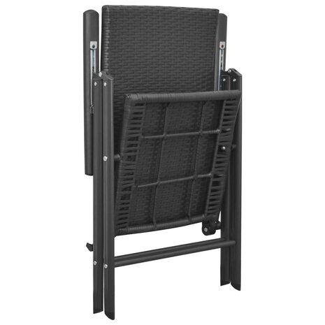 Tuinstoelen 4 st poly rattan zwart