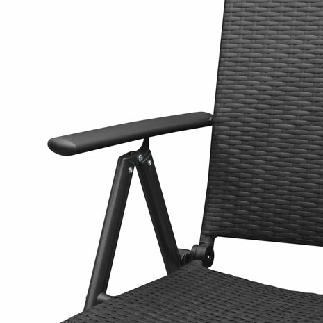 Tuinstoelen 4 st poly rattan zwart
