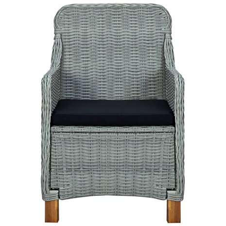 Tuinstoelen 2 st met kussens poly rattan lichtgrijs