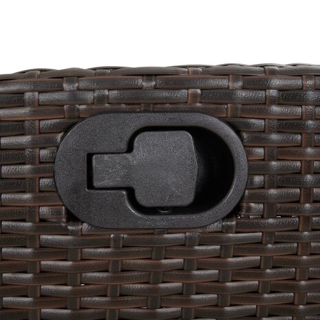 Tuinstoelen 2 st verstelbaar met kussens poly rattan bruin