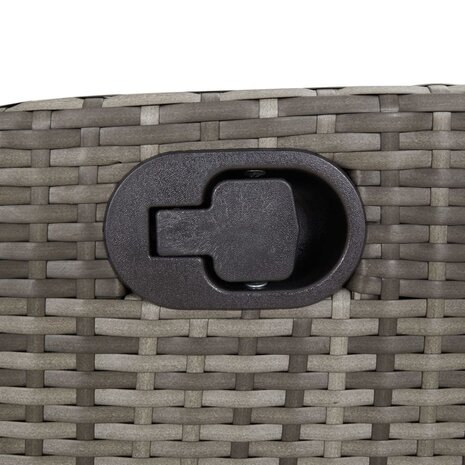 Tuinstoelen 2 st verstelbaar met voetensteun poly rattan grijs