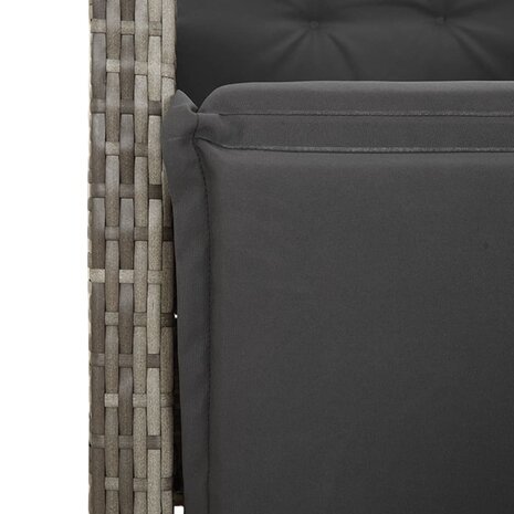 Tuinstoelen 2 st verstelbaar met voetensteun poly rattan grijs