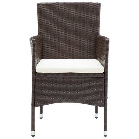 Tuinstoelen 2 st poly rattan bruin
