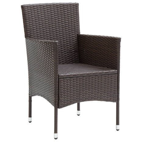 Tuinstoelen 2 st poly rattan bruin