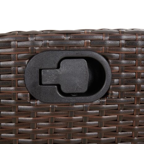 Tuinstoelen 2 st verstelbaar met voetensteun poly rattan bruin
