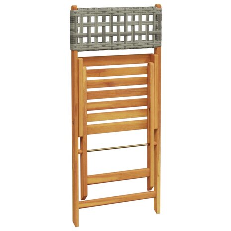 Tuinstoelen 6 st inklapbaar poly rattan en massief hout grijs