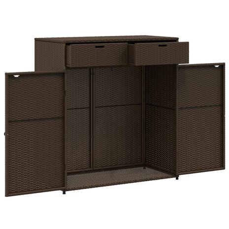 Tuinkast 105x55x113 cm poly rattan bruin