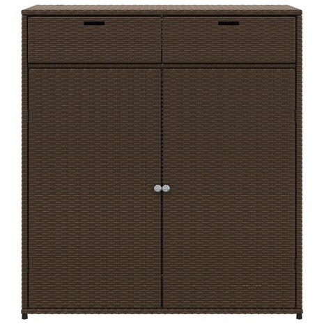 Tuinkast 105x55x113 cm poly rattan bruin
