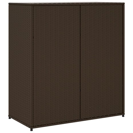 Tuinkast 105x55x113 cm poly rattan bruin