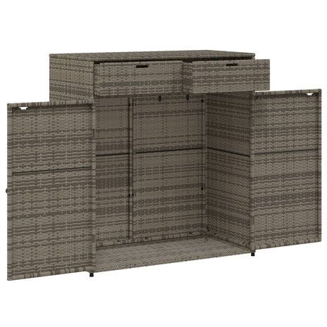 Tuinkast 105x55x113 cm poly rattan grijs