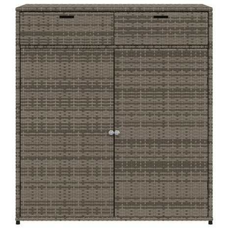 Tuinkast 105x55x113 cm poly rattan grijs