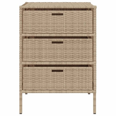 Tuinkast 55x59x80 cm poly rattan beige