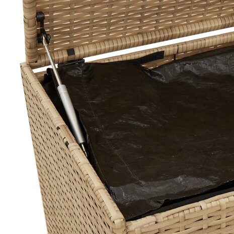 Tuinbox met wielen 984 L poly rattan gemengd beige