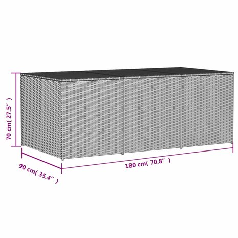Tuinbox met wielen 984 L poly rattan gemengd beige