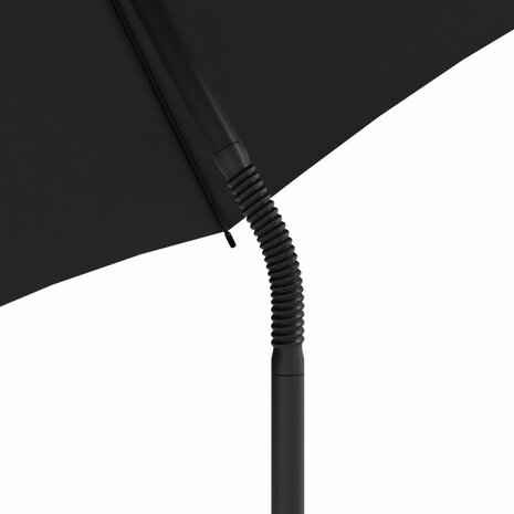 Tuinbank 2-zits met parasol en voetenbanken poly rattan bruin
