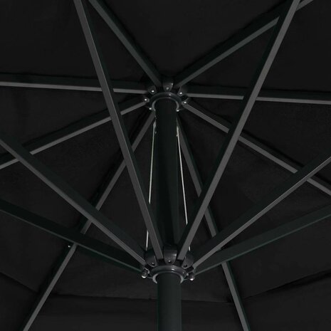 Parasol met aluminium paal 600 cm zwart